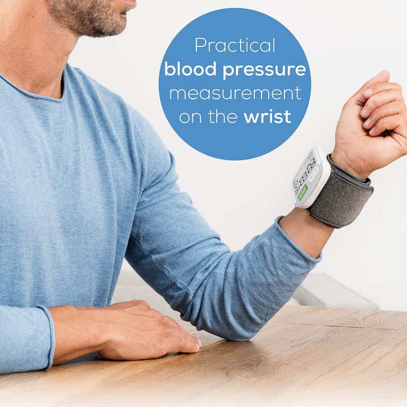 [Australia] - Beurer BC51 Wrist Blood Pressure Monitor With Positioning Indicator, Colour-Coded Risk Indicator, Arrhythmia Detection And XL Digital Display, Medically Certified 