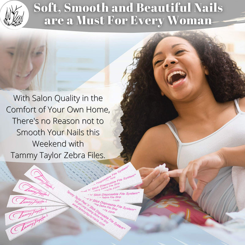 [Australia] - Tammy Taylor Peel 'N' Stick Zebra Professional Nail Files | Long-Lasting & Disposable 180 Grit Nail Files w/Emery Board | Washable Travel-Friendly Size | Handcrafted Fingernail Files (10 pcs) 10 Pcs Blue 