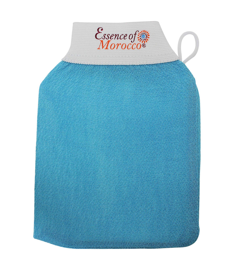 [Australia] - Moroccan Exfoliating Kessa Glove Blue Hammam Exfoliation Scrubbing Mitt Spa Scrub Made in Morocco Premium Quality (Triple Pack) Pack of 3 
