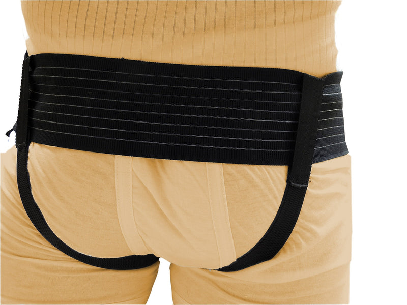 [Australia] - Wonder Care - Black Inguinal Hernia Support Truss for Double Inguinal or Sports Hernia with one Removable Compression Pads & Adjustable Groin Straps Surgery & Injury Recover A107 (S (28-31 inches))… S (Pack of 1) 