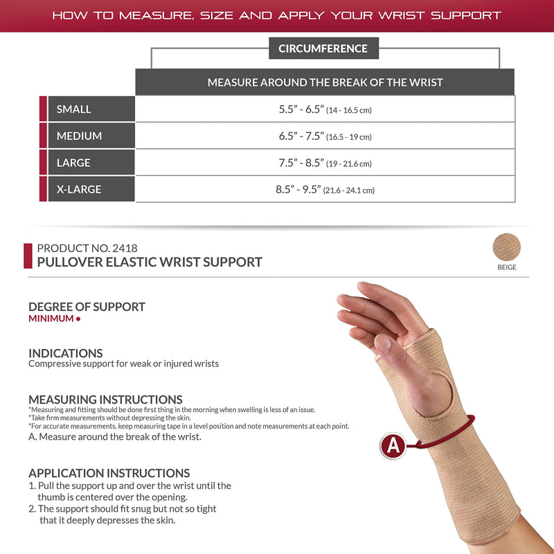 [Australia] - OTC Wrist Support, Pullover Gauntlet, Knit Elastic, Small 