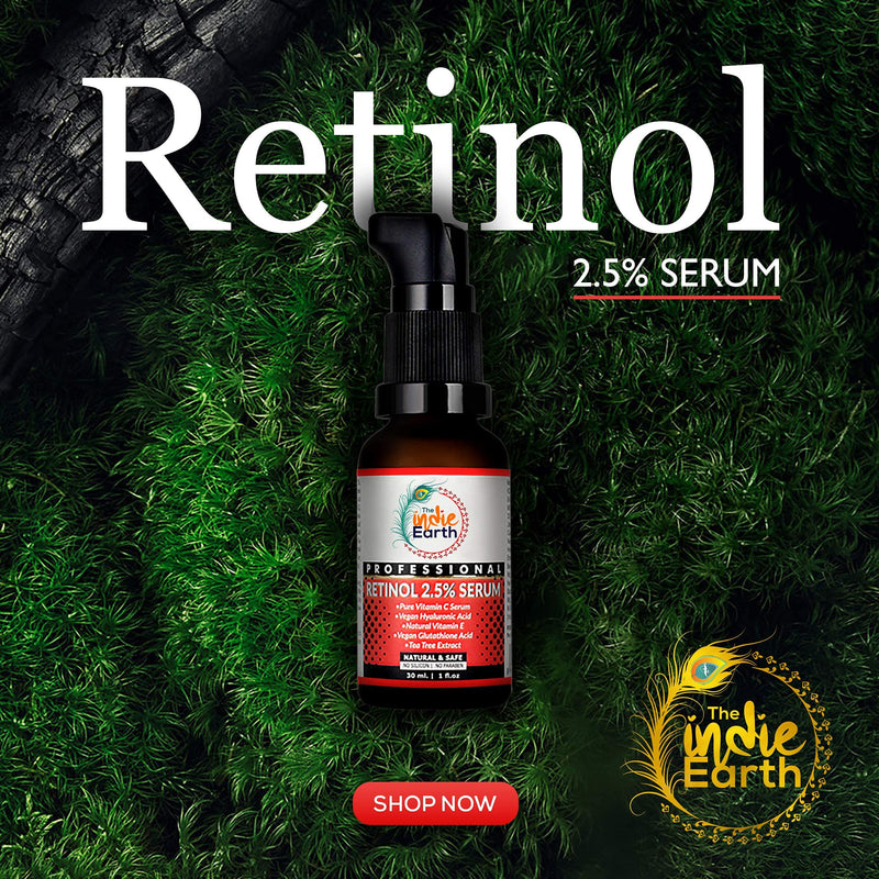[Australia] - The Indie Earth Retinol Deep Wrinkle Repair Serum With Vitamin C Serum, Vegan Glutathione, Vitamin E & Tea Tree Extract Anti-Wrinkle Serum, Best Retinol Serum 30ml | 1 fl.oz 
