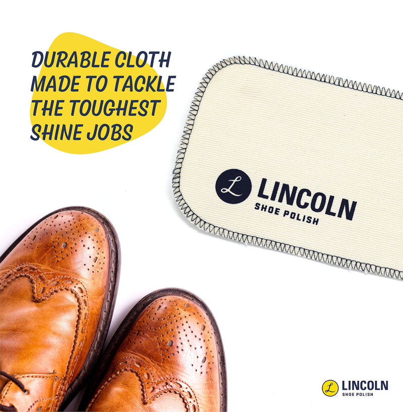 [Australia] - Lincoln Shoe Polish Professional Shine & Buff Cloth | Premium Cotton Flannel Buffing “Snap Cloth” for a Classic High Gloss Shine (set of three 5” x 20” cloths) 