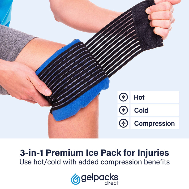 [Australia] - GelpacksDirect Gel Ice Pack for Sport Injury, Reusable Hot & Cold Compress Wrap, All Body Parts - Flexible from Freezer - First Aid Heat Pad for Knee, Ankle, Hip, Back Pain Relief - Faster Recovery 