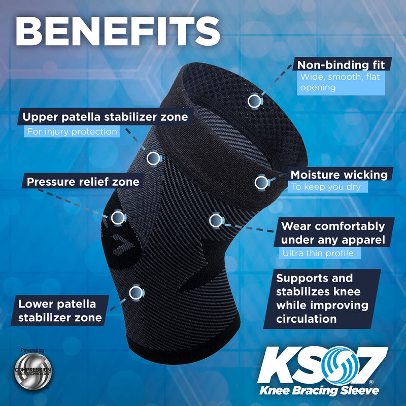 [Australia] - OrthoSleeve Knee Brace for ACL, MCL, Injury Recovery, Meniscus Tear, knee pain, aching knees, patellar tendonitis and arthritis (Medium, Black, Single) Medium (Pack of 1) 