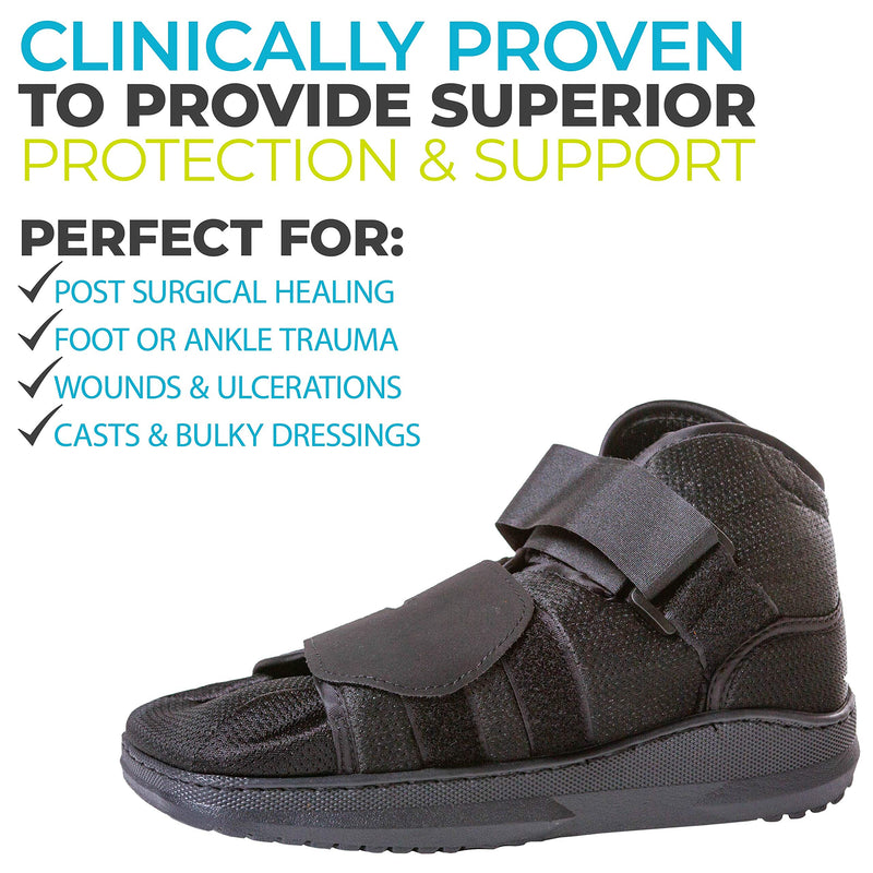 [Australia] - BraceAbility Closed Toe Medical Walking Shoe - Lightweight Surgical Foot Protection Cast Boot with Adjustable Straps, Orthopedic Fracture Support, and Post Bunion or Hammertoe Surgery Brace (S) Small (Pack of 1) 