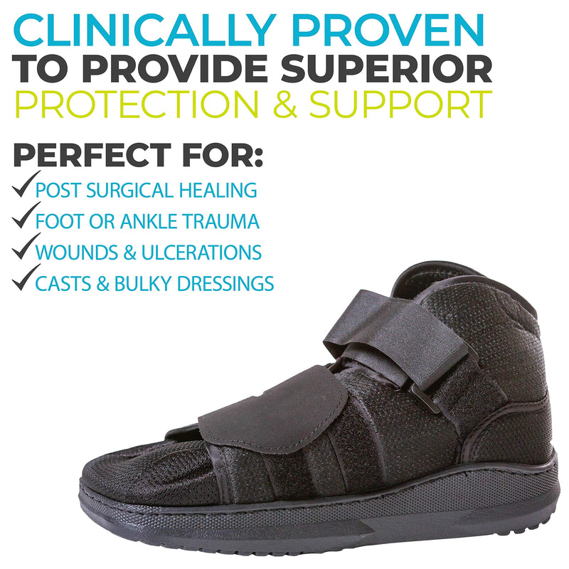 [Australia] - BraceAbility Closed Toe Medical Walking Shoe - Lightweight Surgical Foot Protection Cast Boot with Adjustable Straps, Orthopedic Fracture Support, and Post Bunion or Hammertoe Surgery Brace (M) Medium (Pack of 1) 