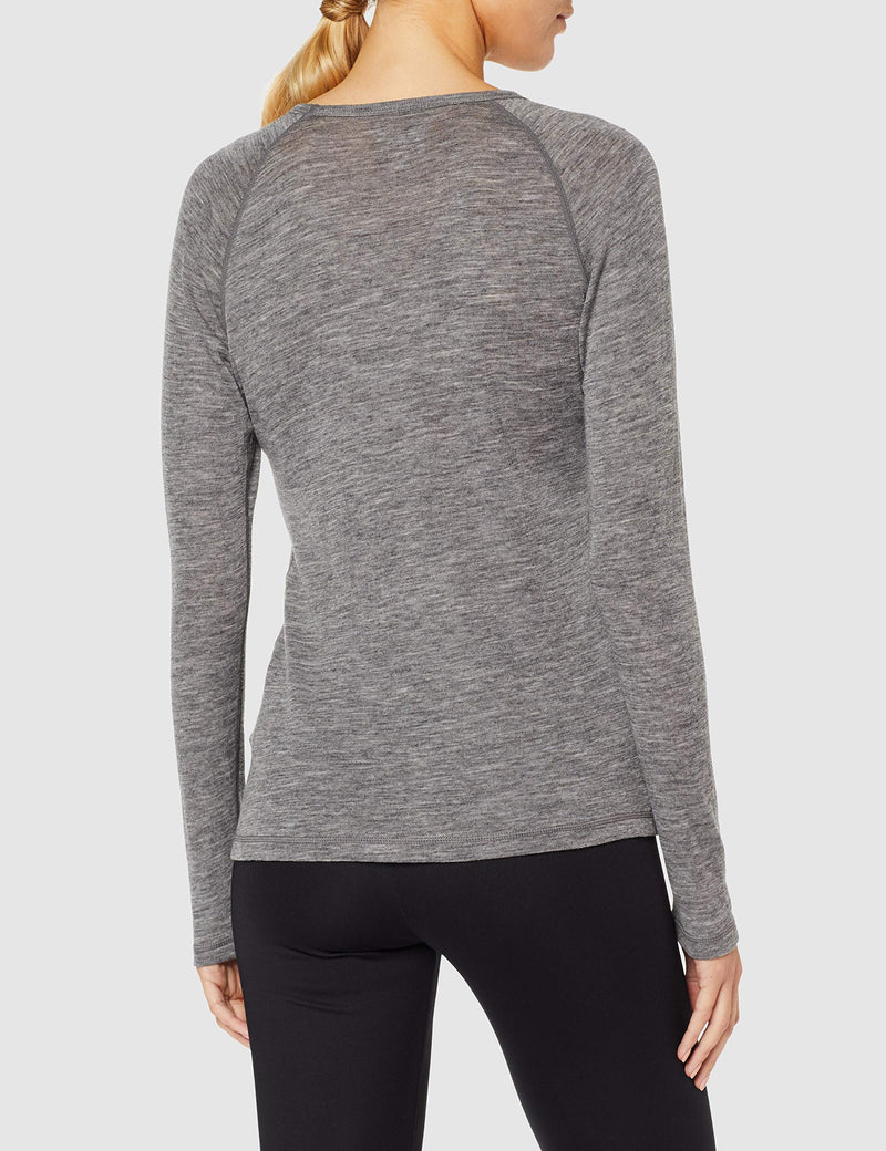 [Australia] - DLX Women's Libra Antibacterial Long-sleeved Baselayer Top XXL Dark Grey Marl 