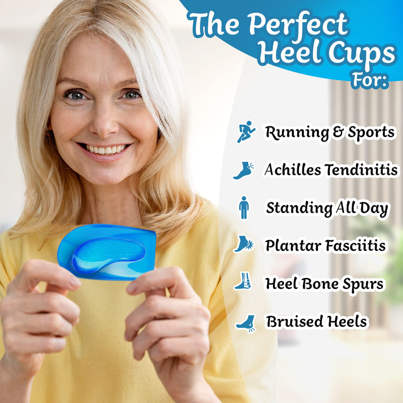 [Australia] - Medipaq Posture Correcting Gel Heel Levelling Supports - Angled Design Corrects Pronation or Supination - Plantar Fasciitis-Large 1x Pair - M/L (Size 8 - 12) 