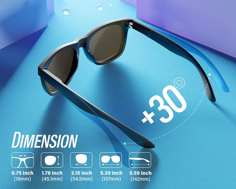 [Australia] - Polarized Sunglasses for Men Women Fashion Sunglasses UV400 Protection Black Frame Blue Lens 