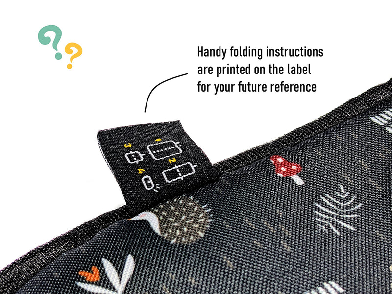 [Australia] - JollyEst® Foldable Travel Changing Mat | Extra Large 70cm x 55cm, Padded, Free Wet-Dry Bag Black 