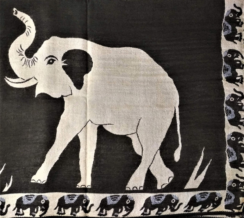 [Australia] - Purpledip Woolen Stole 'Jungle Book': Reversible Faux Pashmina Shawl (20014) 