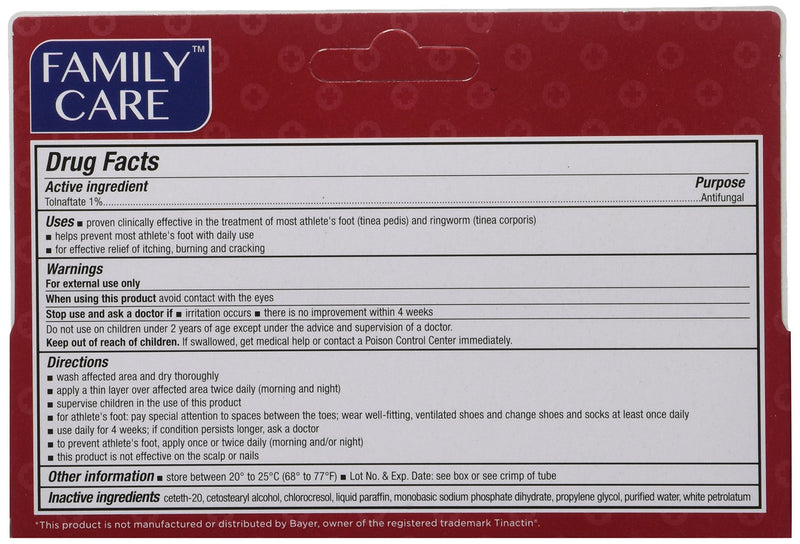 [Australia] - 2 Pack Tolnaftate Cream USP 1% Antifungal Athlete's Foot Compare to Tinactin-1 OZ 