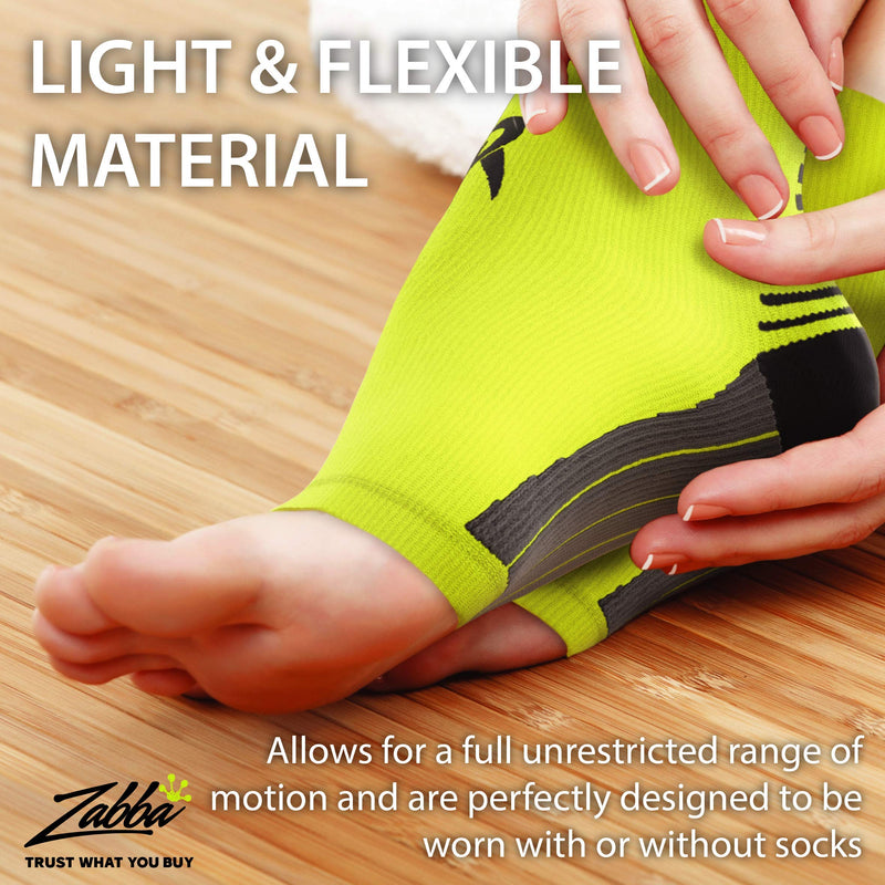 [Australia] - Plantar Fasciitis Nano Sock Foot Compression Pain Relief Sleeves for Men & Women Fluorescent (One Pair) L 