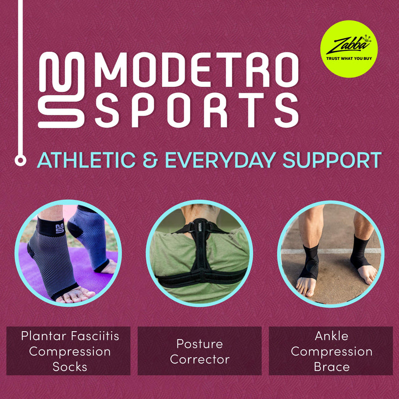 [Australia] - Modetro Sports Calf Support - Large, Calf Compression Sleeve 1 Pack for Men and Women - Leg Sleeves for Sports, Running, Flights, and Shin Splints - Black L ( 1 Pair ) 