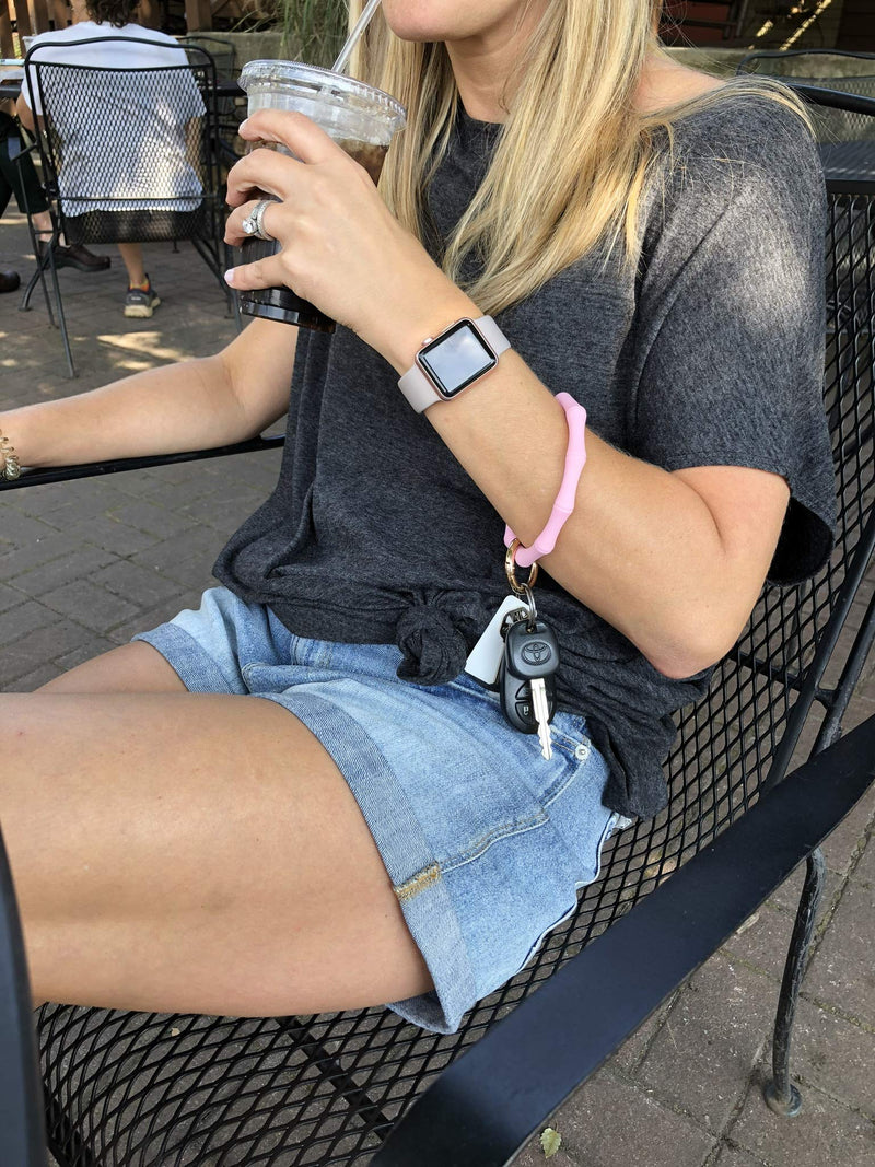 [Australia] - Hadley Mae Designs Key Ring Bracelet Keychain Wristlet Keychain Bangle Key Ring Army Green 
