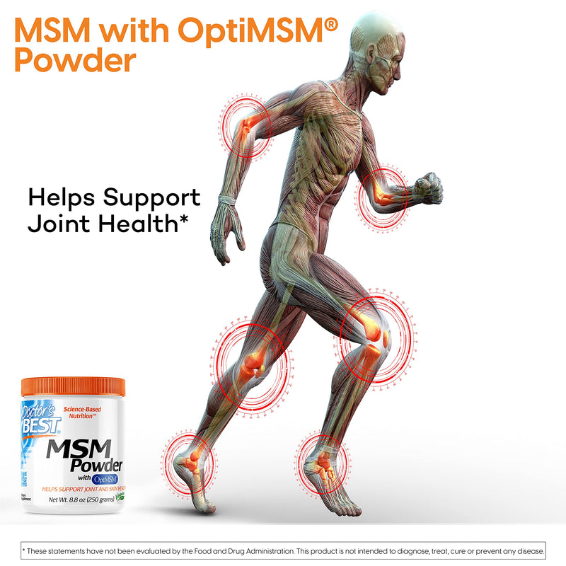 [Australia] - Doctor's Best MSM Powder with OptiMSM, Non-GMO, Vegan, Gluten Free, Soy Free, 250 Grams 