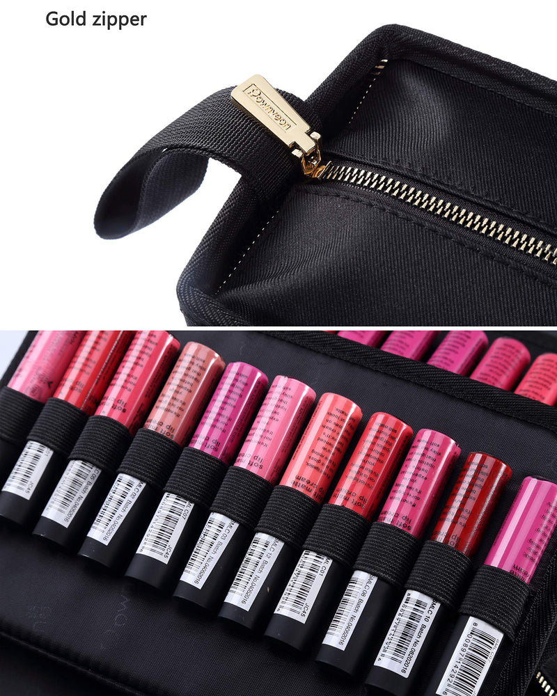 [Australia] - ROWNYEON Lipstick Organizer Case Lipstick Holder 67 Slots Portable Lipstick Bag Travel Makeup Bag Cosmetic Case Large Capacity Lipstick Carrying Case Makeup Artist Lip Gloss Storage Bag -Black Black-67 