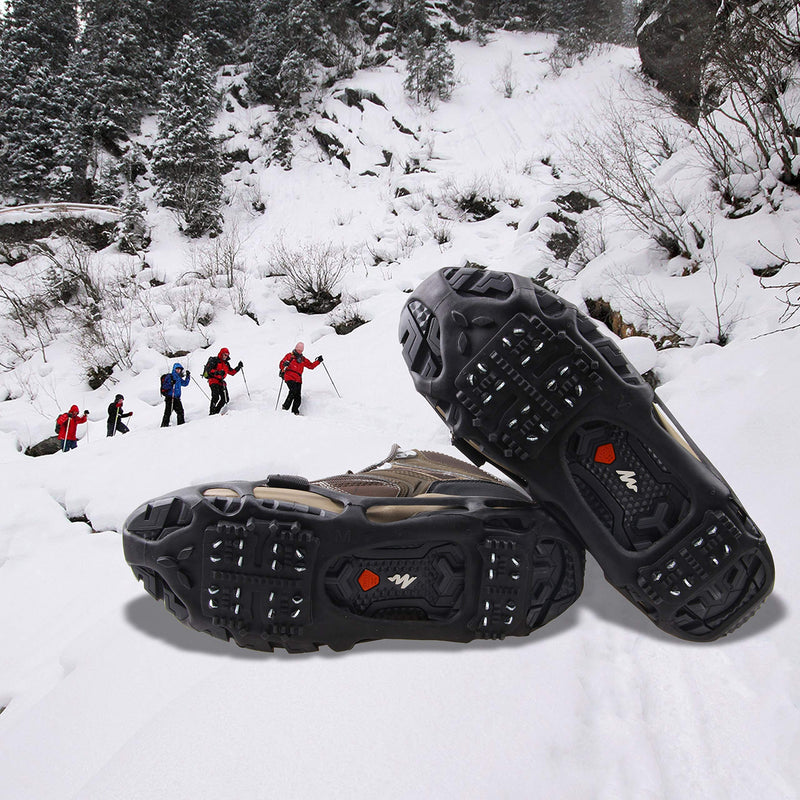 [Australia] - Shaddock Fishing Ice Cleats for Shoes and Boots, Ice Snow Traction Cleats Crampons for Men Women Kids Winter Walking on Ice and Snow Anti Slip Overshoe Stretch Footwear 24 Steel Crampons Small(3.5-5men/5.5-7women) 