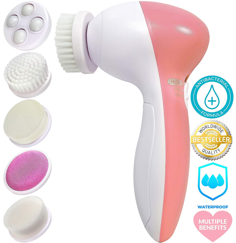 [Australia] - Facial Cleansing Brush 6 PCS Set (UK COMPANY) Makeup Exfoliating Brush Electric Cleanser Face Massager 