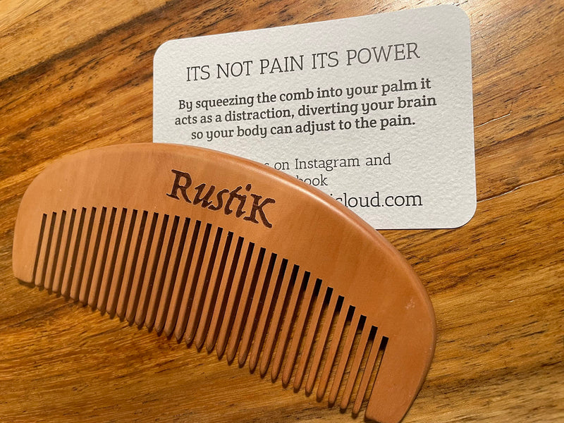 [Australia] - Labour / Birthing Comb by RustiK, Natural Pain Relief, Splinter Free Pear Wood, Acupressure, Can be used with Anxiety or other Pain/Stress Situations. 