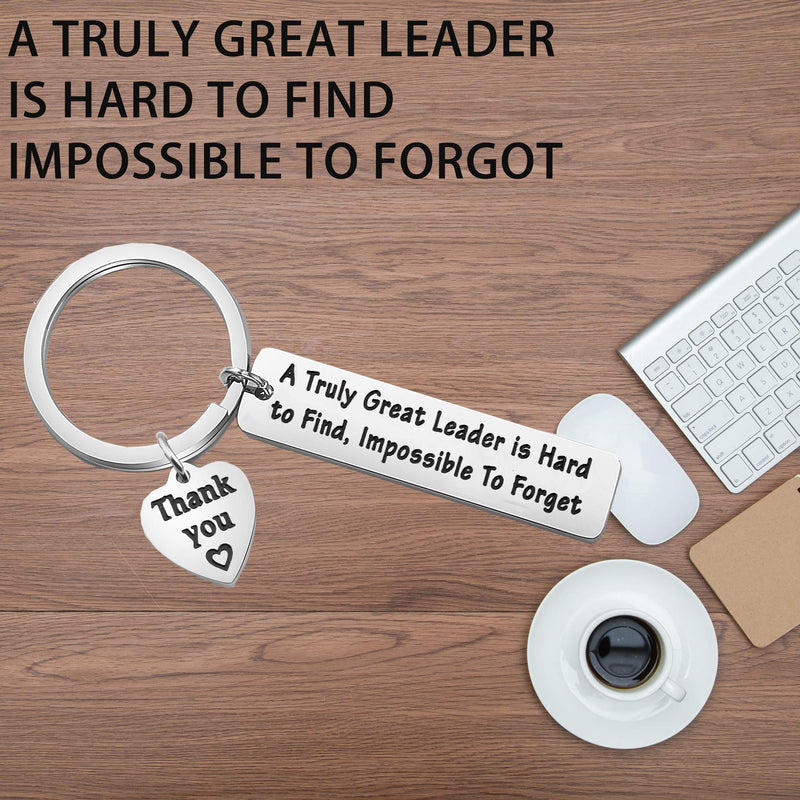 [Australia] - TGBJE Leader Gift A Truly Leader is Hard to Find,Impossible to Forget Keychain Thank You Gift for Boss,Leader Leader keychain 