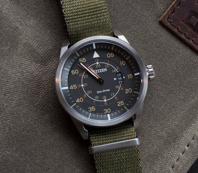 [Australia] - BARTON Elite Military Style Watch Strap - 18mm, 20mm, 22mm or 24mm - Seat Belt Nylon Watch Bands Army Green 