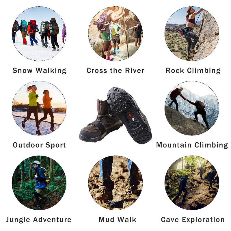[Australia] - Shaddock Fishing Ice Cleats for Shoes and Boots, Ice Snow Traction Cleats Crampons for Men Women Kids Winter Walking on Ice and Snow Anti Slip Overshoe Stretch Footwear 24 Steel Crampons Small(3.5-5men/5.5-7women) 