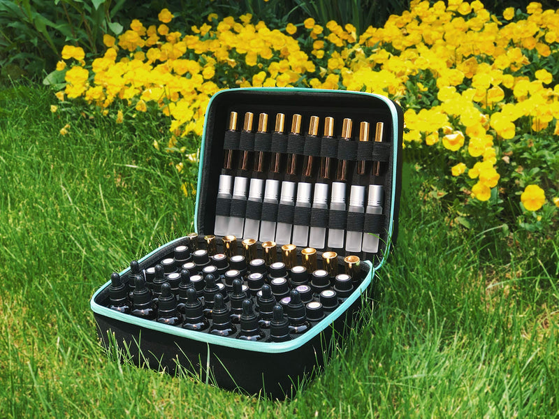 [Australia] - Essential Oil Carrying Organizer Storage Case (Carry Handle On Top) Holds 48-68 Small Bottle Box/Roller Bottles for 5ml 10ml 15ml 20ml 30ml /1oz with Free Writable Labels Opener 48 Holes 1 Count (Pack of 1) 