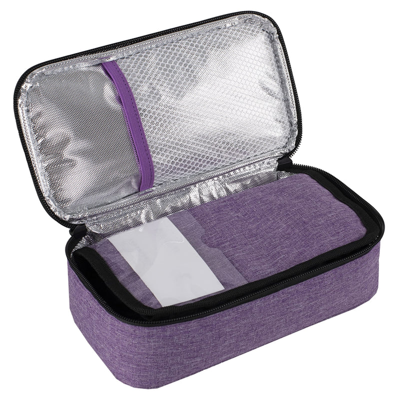 [Australia] - ALLCAMP Insulin Cooler Travel Bag for Diabetic Organize Medication with 4 Ice Packs (Medium（Oxford）, Purple) Medium（Oxford） 