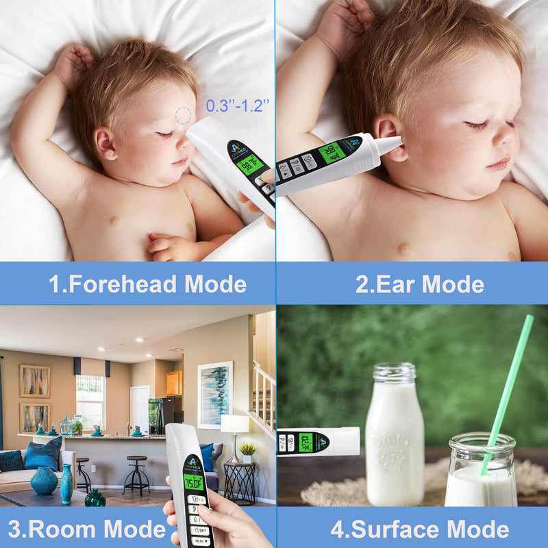 [Australia] - Amplim No Touch Professional Forehead and Ear Thermometer | Non-Contact Medical Grade Digital Baby Thermometer for Kids Adults Infants Toddlers | Touchless Temporal Thermometer FSA HSA Eligible 