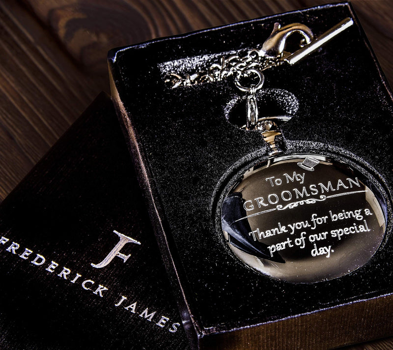 [Australia] - Groomsmen Gifts for Wedding or Proposal - Engraved"to My Groomsman" Pocket Watch - Luxury Wedding Gift Groomsman - 1 Set 