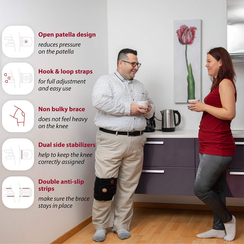 [Australia] - Plus Size Knee Brace for Women and Men - Open Patella Adjustable Knee Brace with Side Stabilizers. Knee Brace for Meniscus Tear, Knee Pain & Arthritis. Large Knee Brace Plus Size (4XL/5XL/6XL Black) Size 3 (1 Count) 