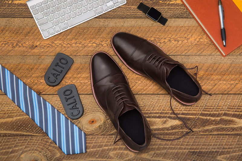 [Australia] - CALTO Premium Height Increase Insole - Ergonomic Heel Lifts for Elevator Shoe Increasing Effect - 3/4 Length Insole - Adjustable 1.8 Inch Taller - IK308 