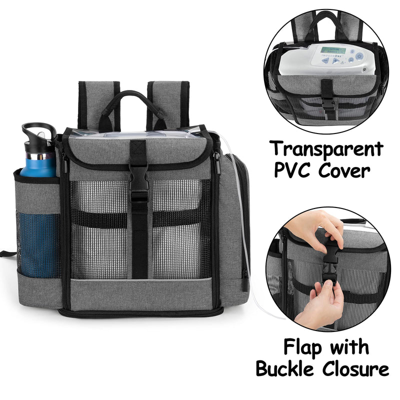 [Australia] - CURMIO Portable Oxygen Concentrator Backpack Compatible with Inogen One, Oxygo, Caire Units, SimplyGo Mini, POC Travel Bag for Machine and Accessories, Grey 