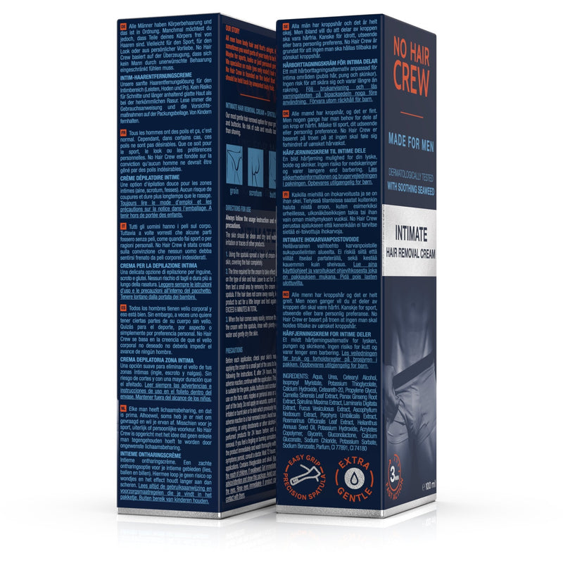 [Australia] - NO Hair Crew Intimate Hair Removal Cream - Extra Gentle Depilatory Cream for Sensitive Areas. Made for Men, 100 ml 