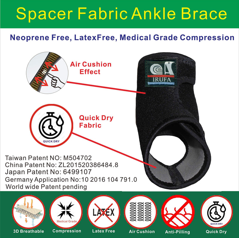 [Australia] - IRUFA, AN-OS-12,3D Breathable Patented Spacer Fabric Adjustable Athletics Achillies Tendon Ankle Wrap, Plantar Fasciitis, Pain Relief for Sprains, Strains, Arthritis and Torn Tendons Regular 