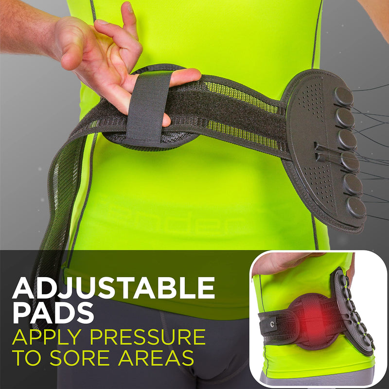 [Australia] - BraceAbility SI Joint Belt - Sacroiliac Compression Back Brace for Sacral Dysfunction, Coccyx Pain Relief and Bruised or Broken Tailbone Inflammation Treatment with Hip Support Pads (One Size) 