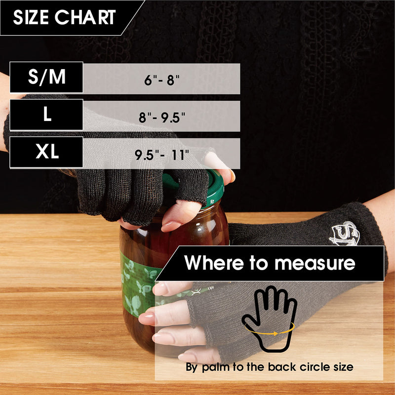 [Australia] - Vital Salveo-Fingerless Compression Arthritis Gloves-Relieve Pain Carpal Tunnel Computer Typing for Men and Women Daily Support (1 Pair)-Dark Grey-S/M Dark Grey Small/Medium (1 Pair) 