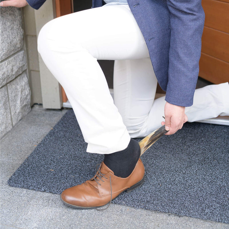 [Australia] - Lucky Franc's Shoe Horn - Shoe Horns for Men - Hand Crafted Natural Luxury Shoe Horn - Made with Genuine Bull/Ox Horns - Fancy Shoehorn Men with a Gift Box - Shoe Wearing Helper - 7.25"x2" 