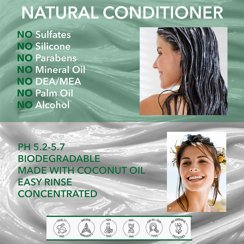 [Australia] - Natural CONDITIONER - COCONUT, GERANIUM, CEDARWOOD, LAVENDER & MINT - 250ml by AMOR FLORUM BLU. Parabens Free, Silicone Free. No Build Up. Gentle Concentrated. pH 5.2-5.7 Balanced for Sensitive Skin. 