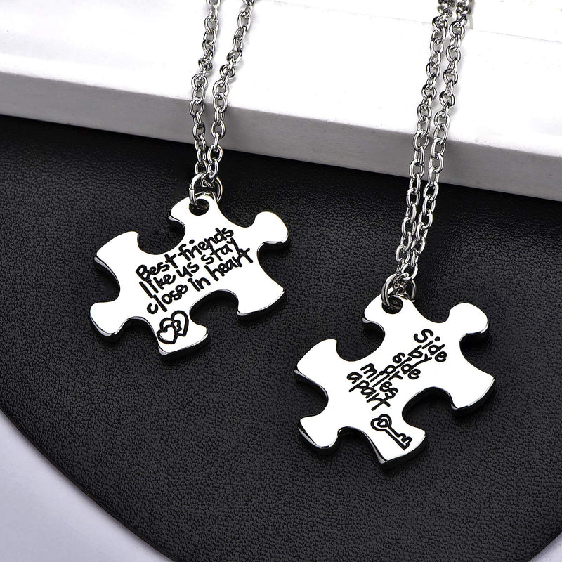 [Australia] - starchenie BFF Best Friend Necklaces for 2/3/4 Girls Fashion Rhinestone Crystal Puzzle Friendship Pendant Necklaces 2 Couples Necklace 