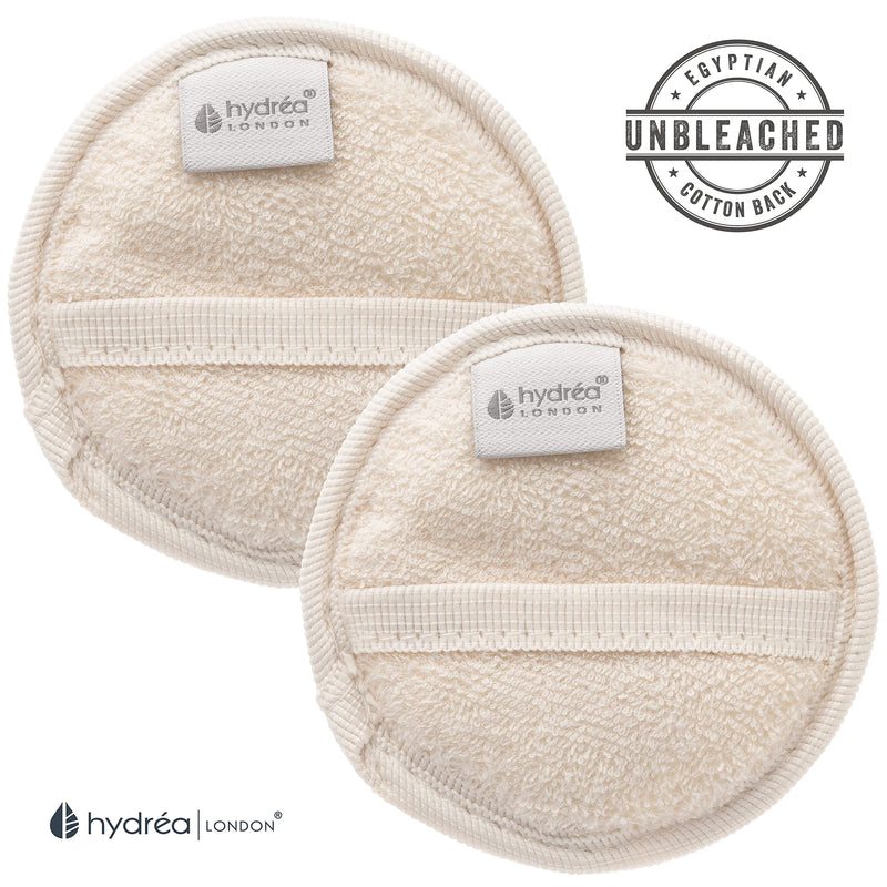 [Australia] - Hydrea London - Twin Pack Organic Egyptian Natural Loofah Face Exfoliator Pad - Double Sided Face Loofah Dry Skin Exfoliator - Eco Friendly Natural Luffa Face Scrub Sponge 10cm 