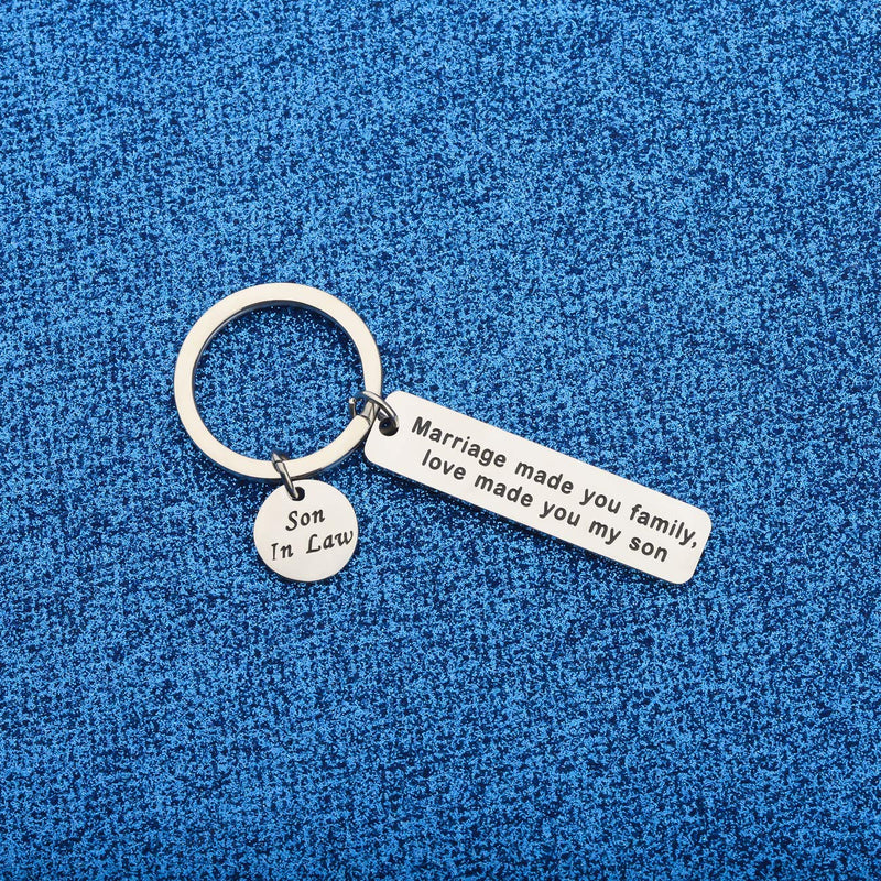 [Australia] - WUSUANED Son in Law Gift Marriage Made You Family Love Made You My Son Keychain Gift for Stepson Son in Law Groom to Be Son in law keychain 