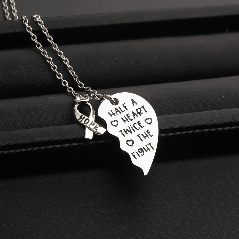 [Australia] - TIIMG CHD Awareness Gift HLHS/HRHS Gift CHD Warrior Gift Half a Heart Twice The Fight Necklace Congenital Heart Defect Awareness Gift 