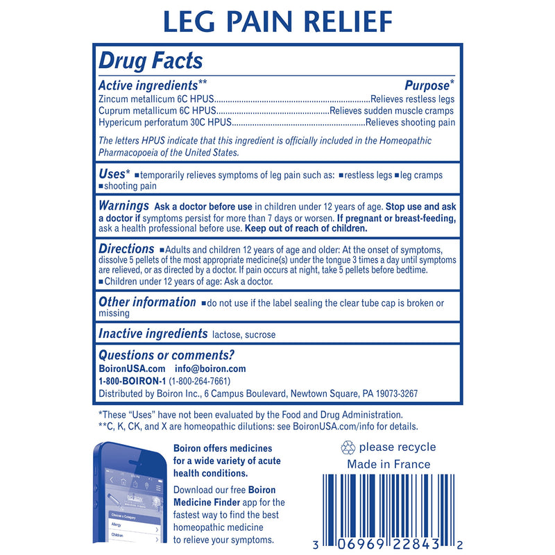 [Australia] - Boiron Leg Pain Relief for Relief from Restless Legs, Leg Cramps, and Shooting Pain - 3 Count (240 Pellets) 