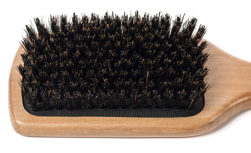 [Australia] - Boar Bristle Hairbrush for Women and Men - Natural Wooden Large Flat Square Paddle Hair Brush 