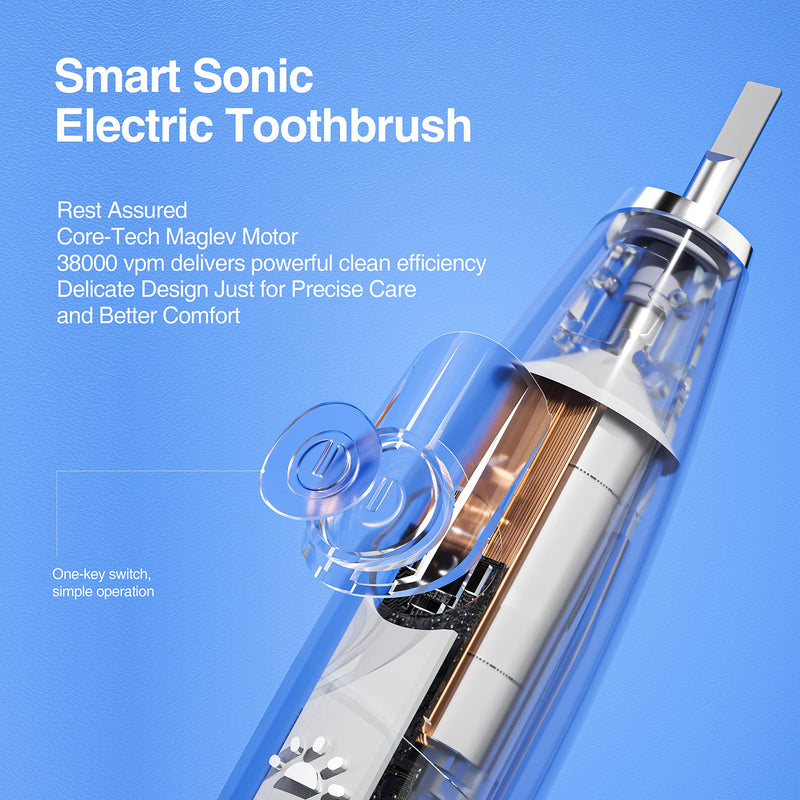 [Australia] - Oclean Flow, Sonic Electric Toothbrush, 5 Modes with Whitening, 180 Days Battery Life, 2 Min Timer & 30s Reminder, IPX7 – Blue 