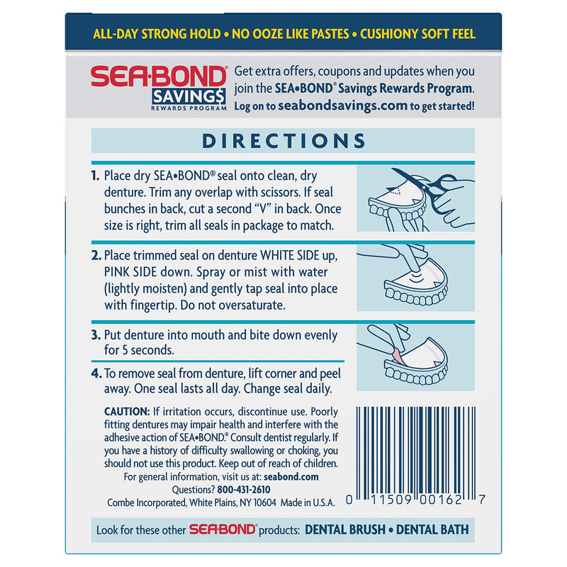 [Australia] - Sea Bond Secure Denture Adhesive Seals, Original Uppers, 30 Count 30 Count (Pack of 1) 