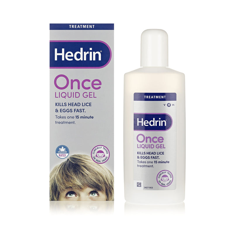 [Australia] - Hedrin Once Liquid Gel, Head Lice Treatment, Kills Headlice and Eggs in 15 Minutes, 10 x Treatments, Clear, 250 ml 250 ml (Pack of 1) 